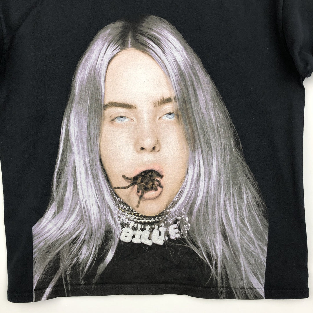 BILLIE EILISH Billie Eilish Band T-shirt Band T Men's L size cotton black type Vintage Second Hand