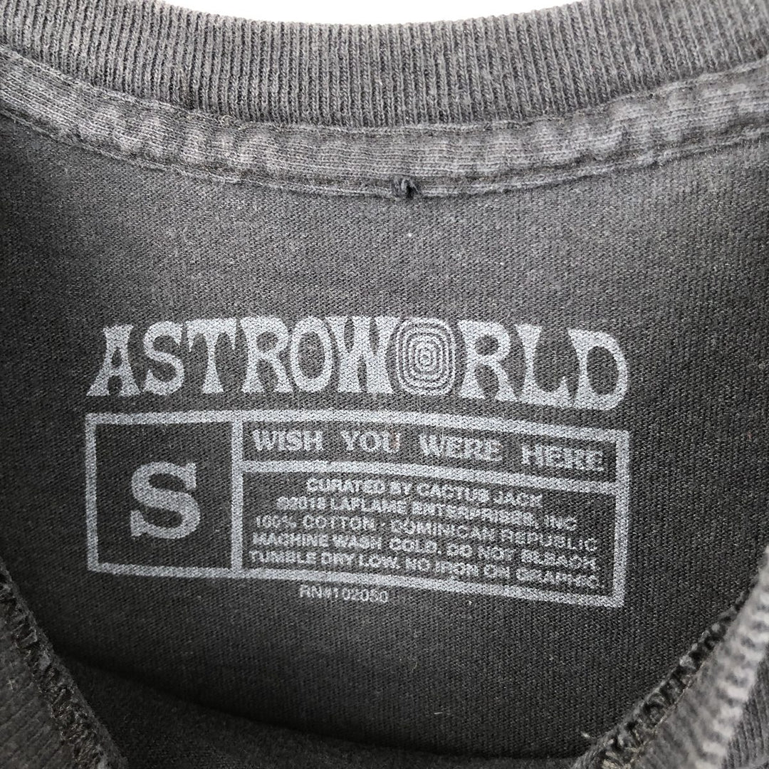 ASTRO WORLD Rap T-shirt, Men's Size Small cotton black type Vintage Second Hand