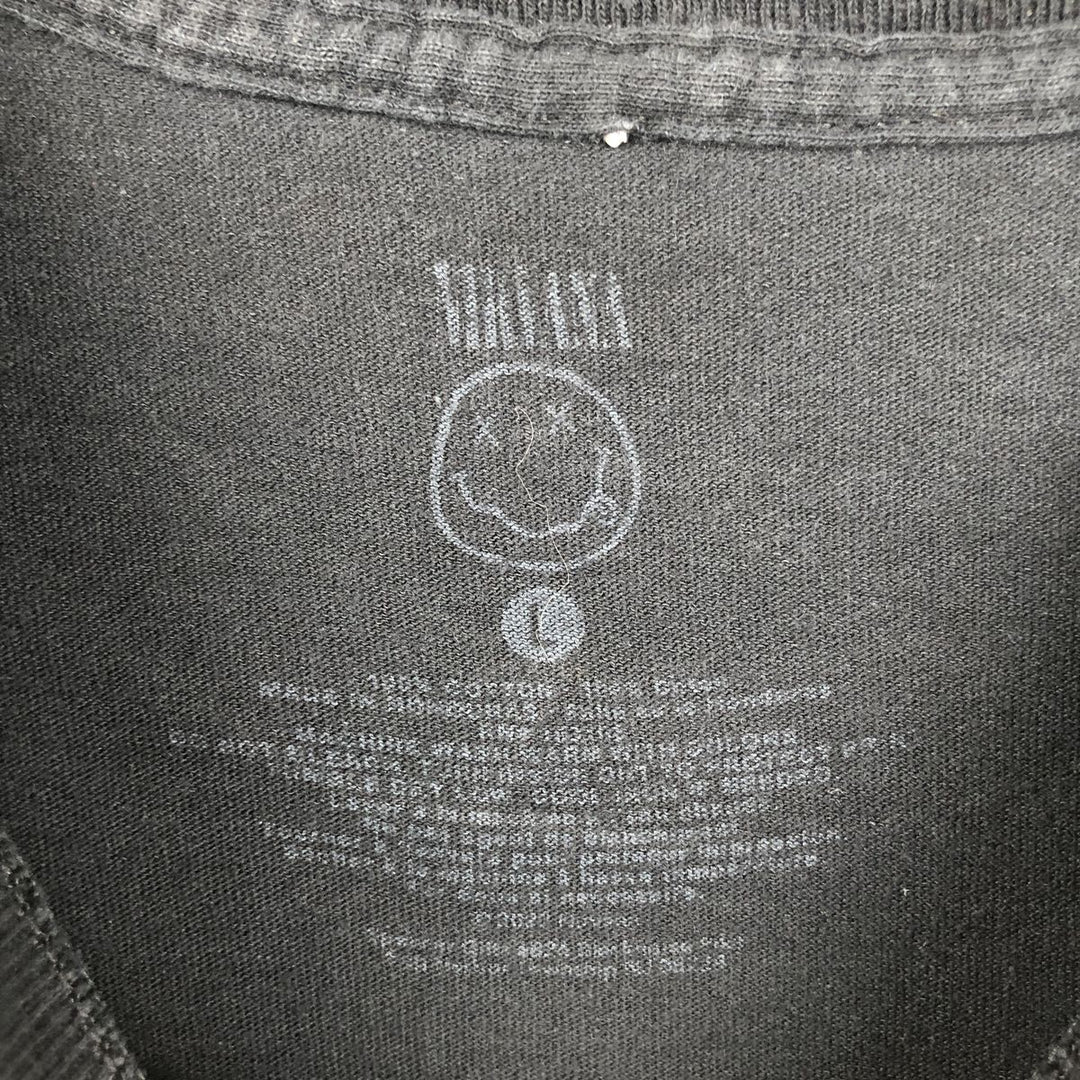 NIRVANA Nirvana Band T-shirt, Band T, Men's L size cotton black type Vintage Second Hand