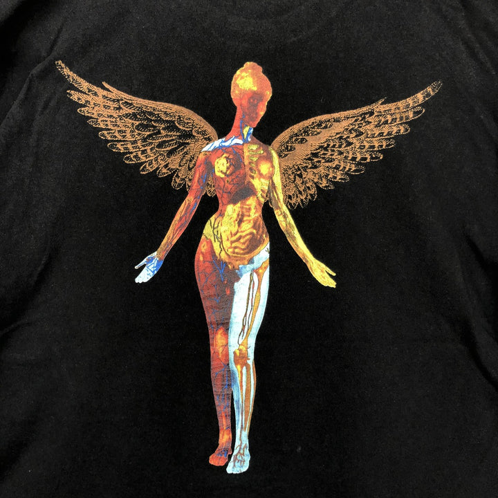 NIRVANA Nirvana Band T-shirt, Band T, Men's L size cotton black type Vintage Second Hand