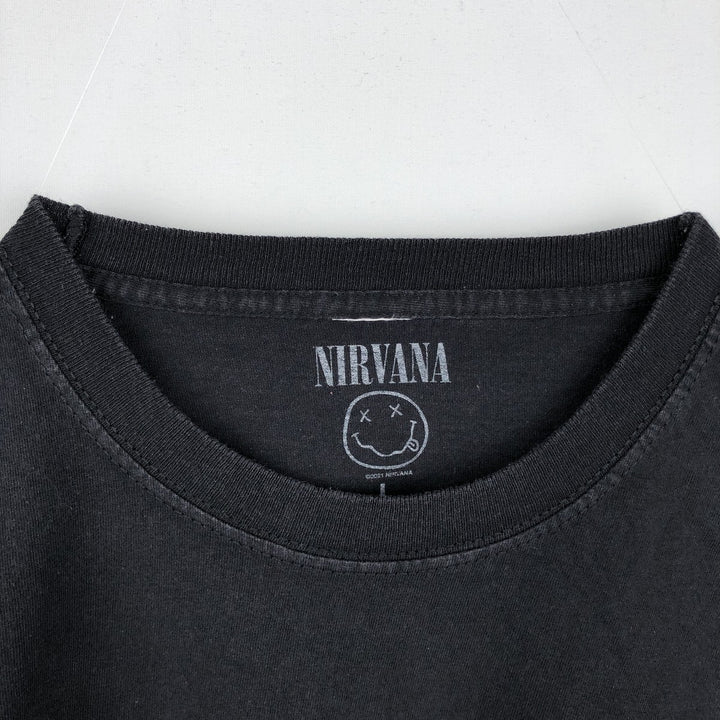 NIRVANA Nirvana Band T-shirt, Band T, Men's L size cotton black type Vintage Second Hand