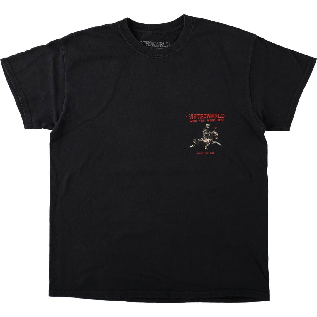 Travis Scott ASTROWORLD Long-Sleeve Wrap T-Shirt (Men's Size M) cotton black type Vintage Second Hand
