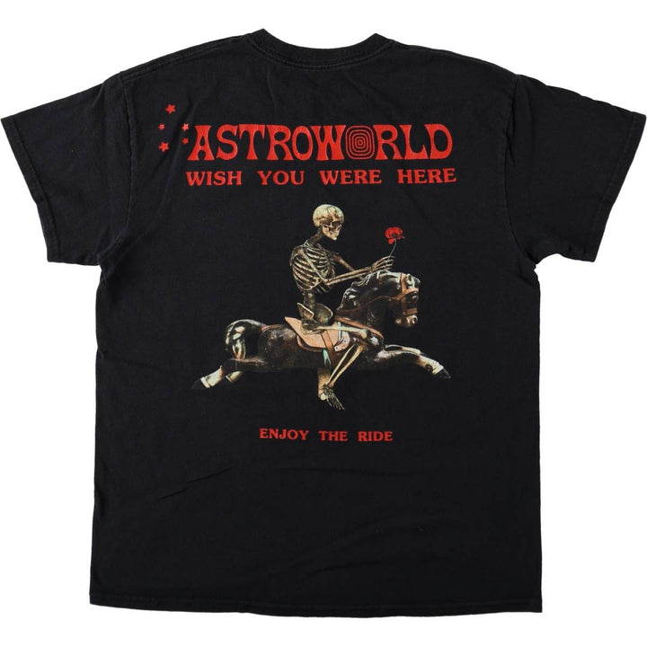 Travis Scott ASTROWORLD Long-Sleeve Wrap T-Shirt (Men's Size M) cotton black type Vintage Second Hand