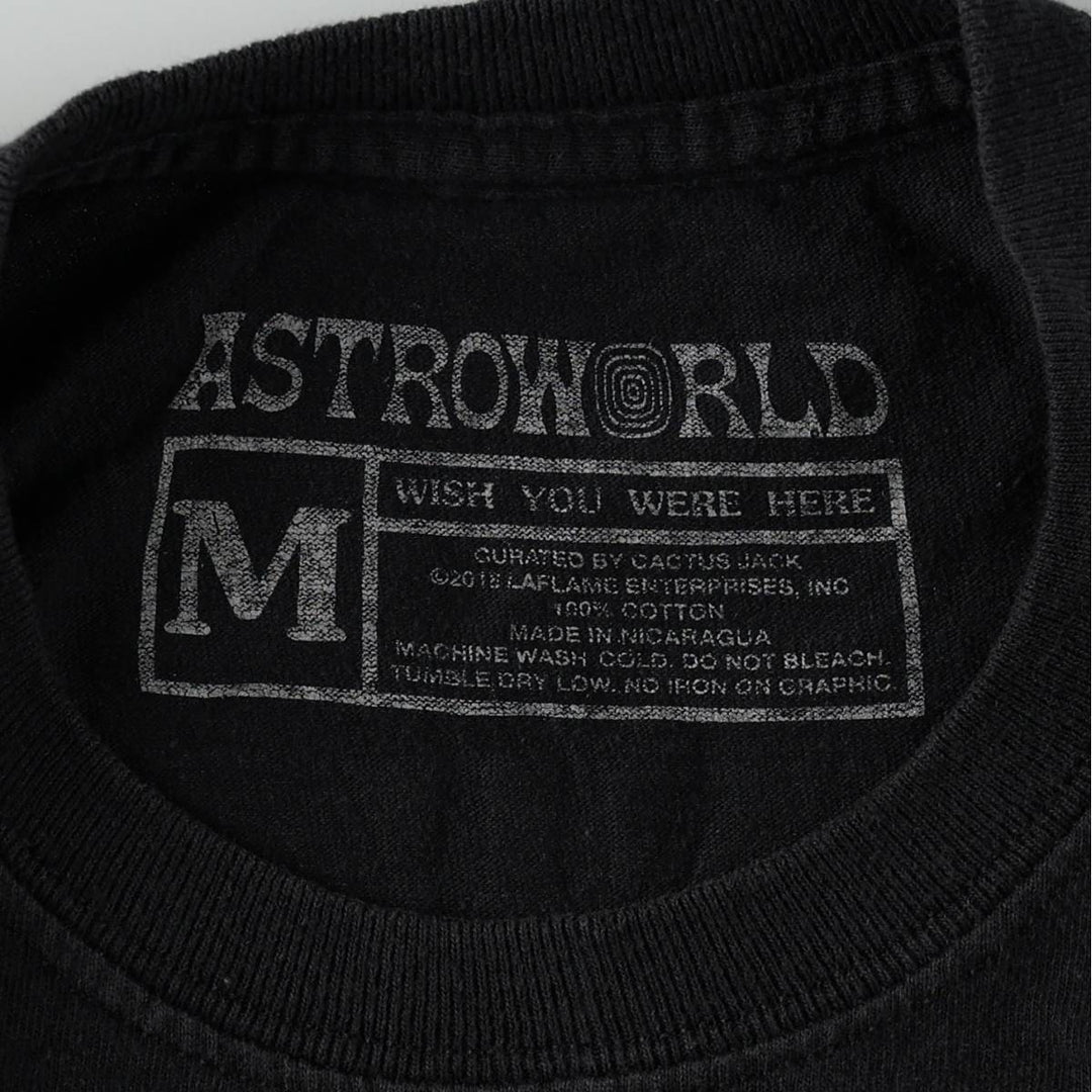Travis Scott ASTROWORLD Long-Sleeve Wrap T-Shirt (Men's Size M) cotton black type Vintage Second Hand
