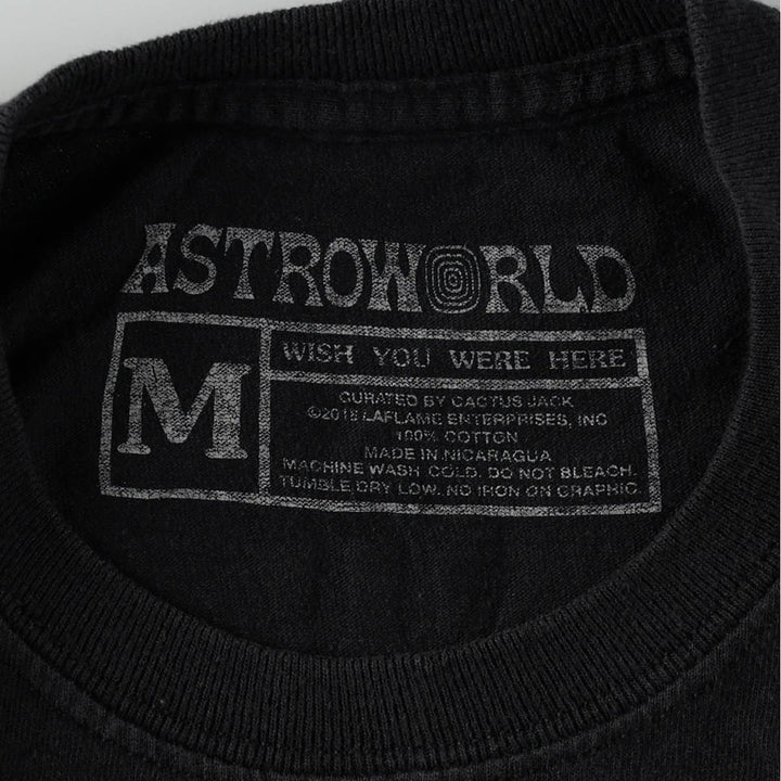 Travis Scott ASTROWORLD Long-Sleeve Wrap T-Shirt (Men's Size M) cotton black type Vintage Second Hand