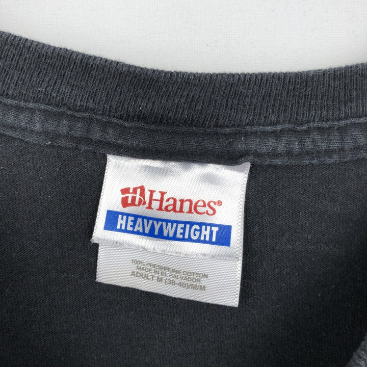 Hanes HEAVYWEIGHT DISTURBED Band T-Shirt (Men's Size M) cotton black type Vintage Second Hand