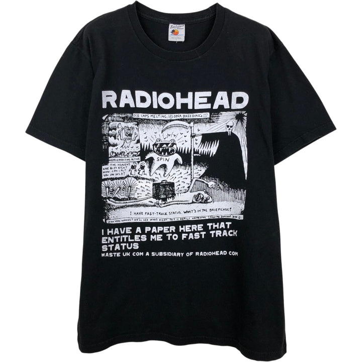 Bay Island Radiohead Band T-Shirt (Men's Size L) cotton black type Vintage Second Hand