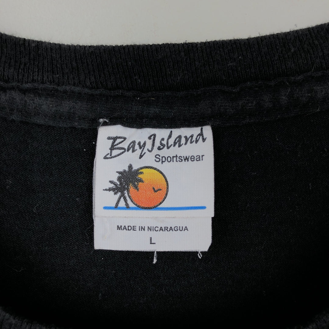 Bay Island Radiohead Band T-Shirt (Men's Size L) cotton black type Vintage Second Hand