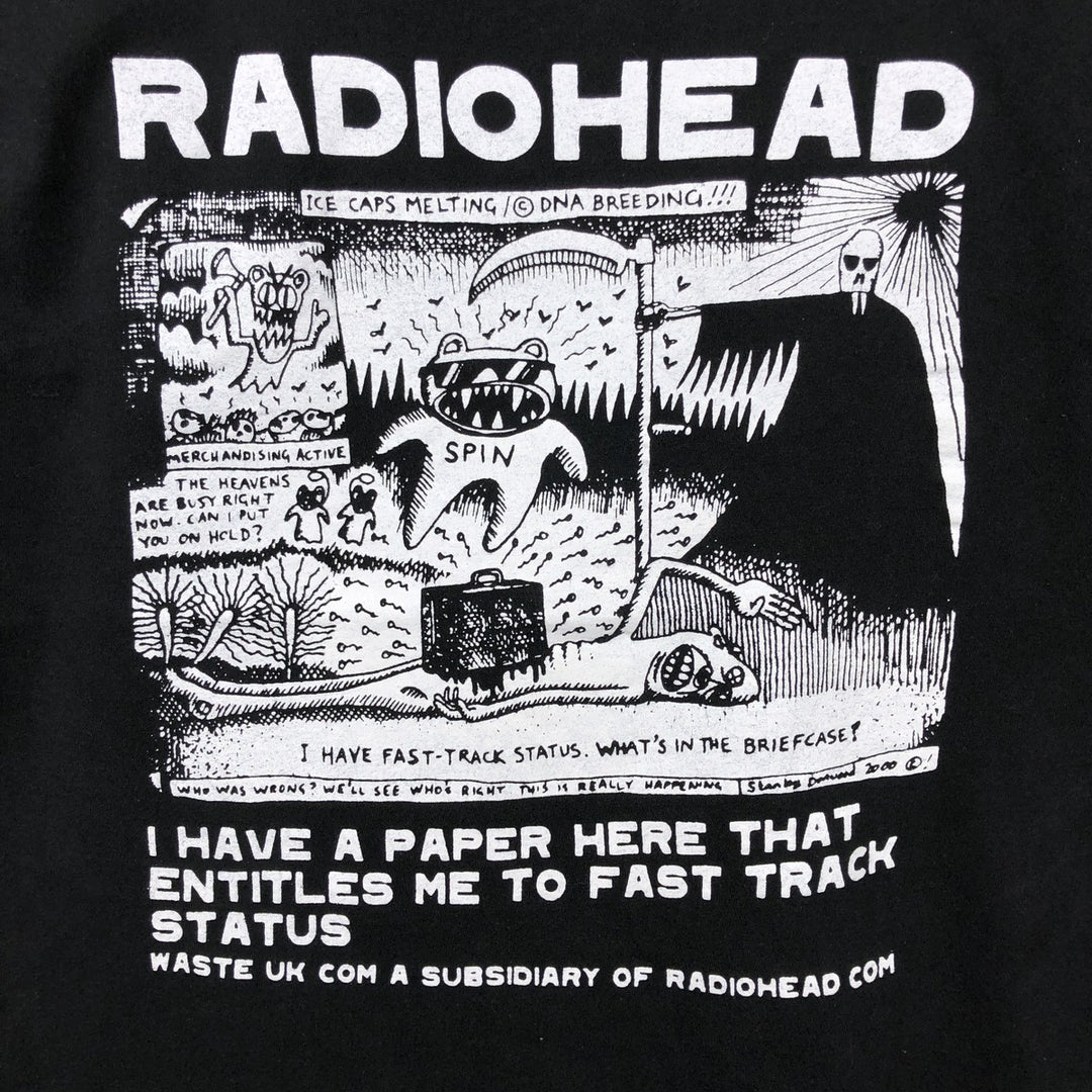 Bay Island Radiohead Band T-Shirt (Men's Size L) cotton black type Vintage Second Hand