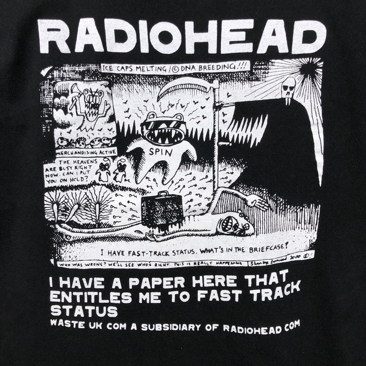 Bay Island Radiohead Band T-Shirt (Men's Size L) cotton black type Vintage Second Hand