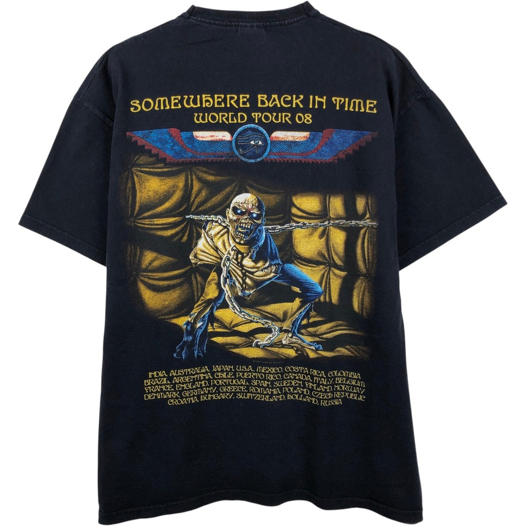 2000'S Fruit of the Loom/Iron Maiden band t-shirt, men's size L (approx.) cotton black type Vintage Second Hand