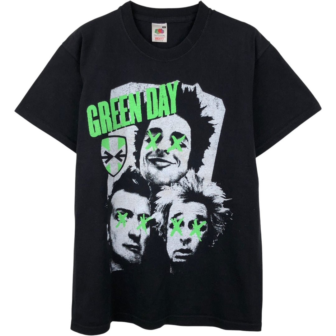 Fruit of the Loom Green Day Band T-shirt (Men's size M equivalent) cotton black type Vintage Second Hand