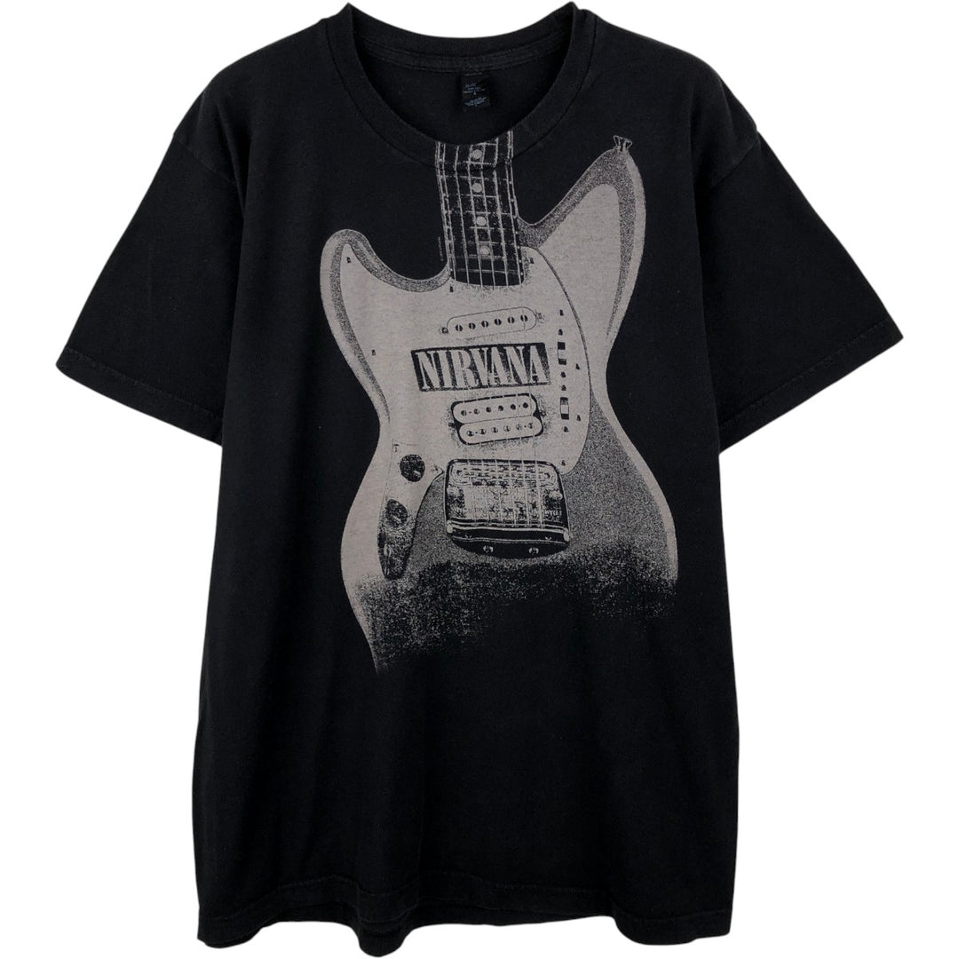 NIRVANA Nirvana Band T-shirt, Band T, Men's L size cotton black type Vintage Second Hand