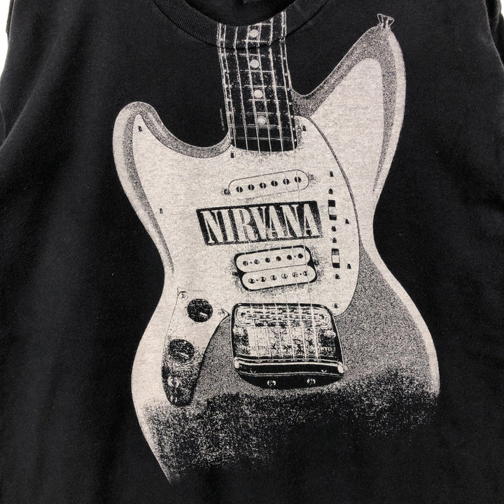 NIRVANA Nirvana Band T-shirt, Band T, Men's L size cotton black type Vintage Second Hand
