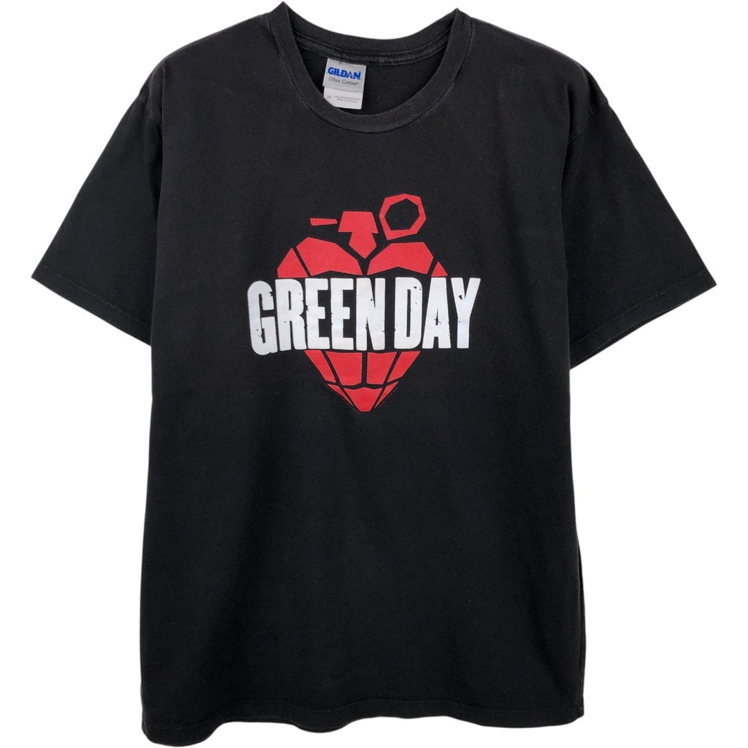 Gildan GREEN DAY Band T-Shirt, Men's Size Medium cotton black type Vintage Second Hand