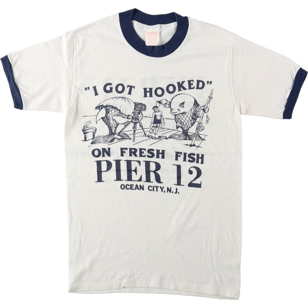 80'S THUNDERBIRD SPORTSWEAR Ringer T-shirt, Made in USA, Women's, Medium, Vintage cotton white type Vintage Second Hand
