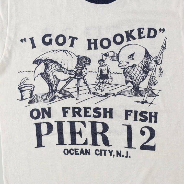 80'S THUNDERBIRD SPORTSWEAR Ringer T-shirt, Made in USA, Women's, Medium, Vintage cotton white type Vintage Second Hand