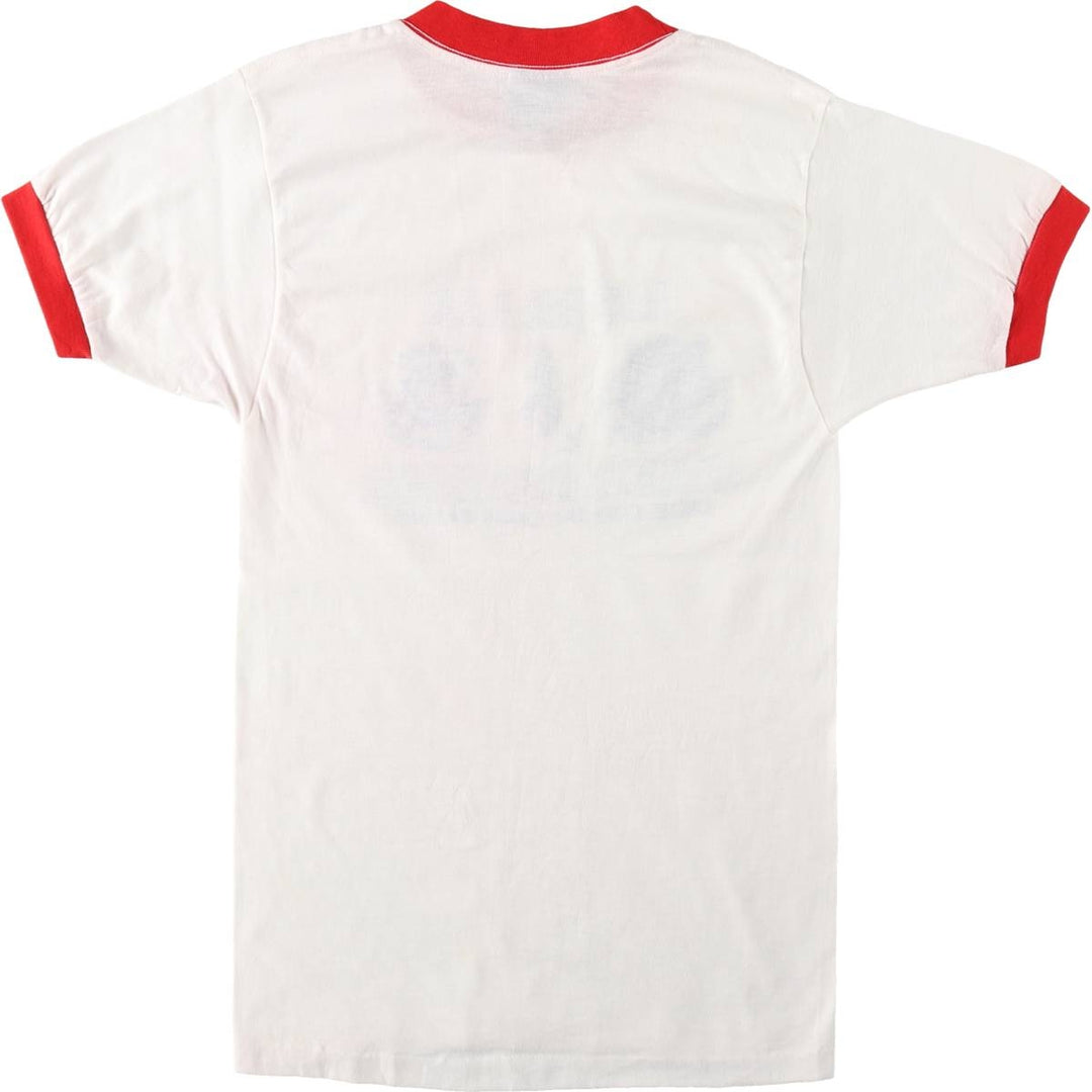 80'S Sneakers Ringer T-Shirt, Made in USA, Men's Size S (Equivalent), Vintage polyester white type Vintage Second Hand