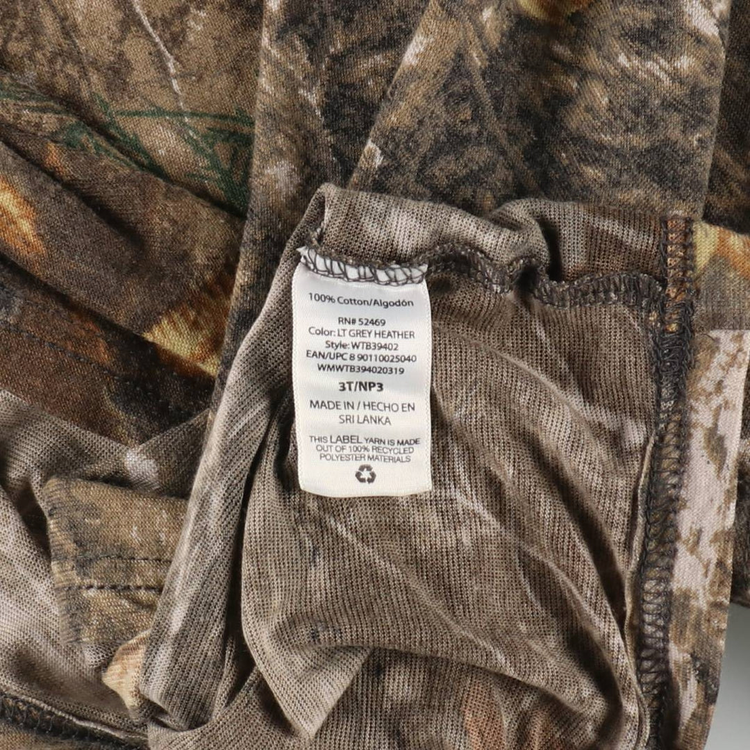 Camouflage RealTree Camo Print T-Shirt, Women's Size M (approx.) cotton Khaki type brown Vintage Second Hand