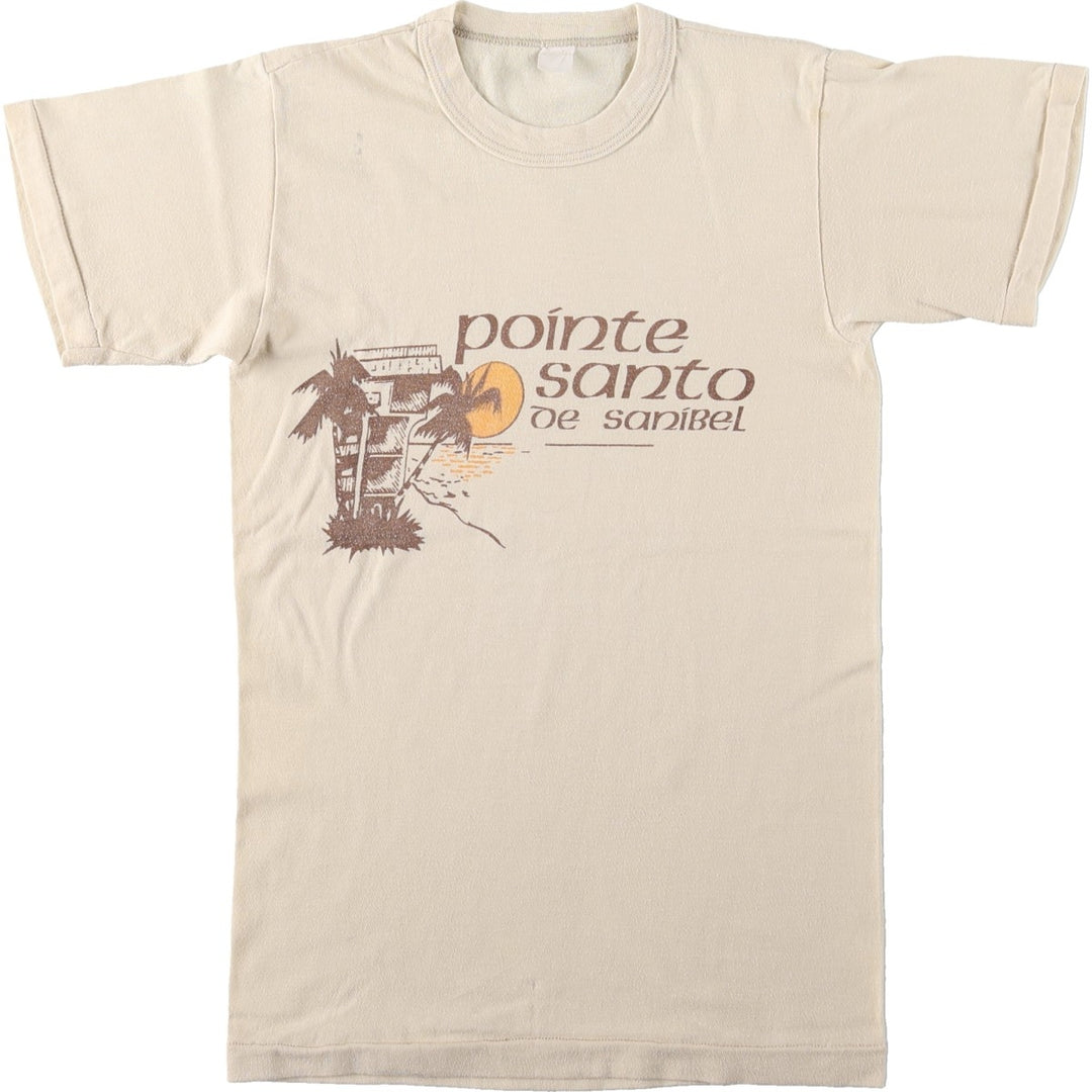 Vintage Printed T-shirt, Women's Size S unclear Beige type Vintage Second Hand