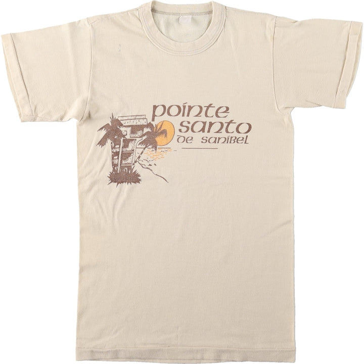 Vintage Printed T-shirt, Women's Size S unclear Beige type Vintage Second Hand