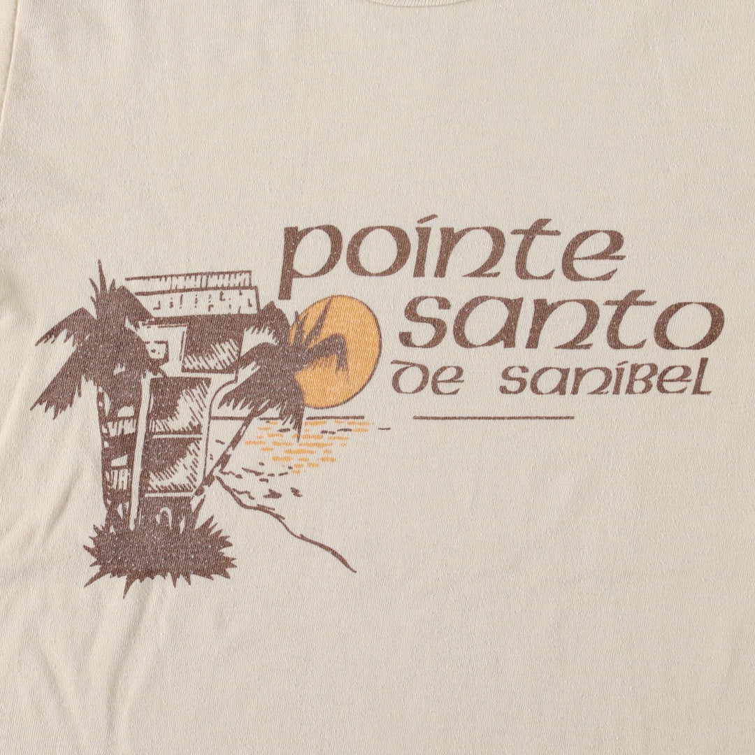 Vintage Printed T-shirt, Women's Size S unclear Beige type Vintage Second Hand