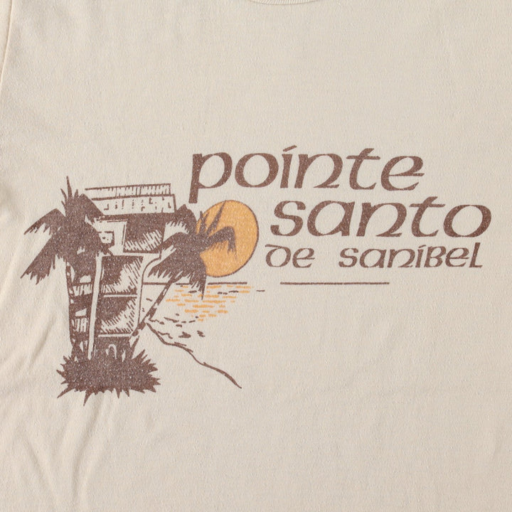 Vintage Printed T-shirt, Women's Size S unclear Beige type Vintage Second Hand