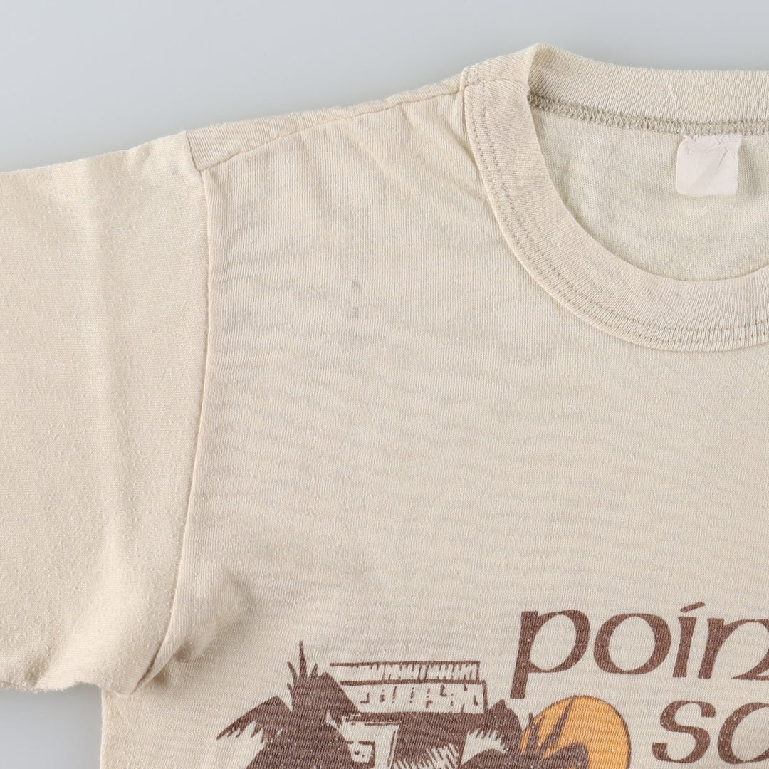 Vintage Printed T-shirt, Women's Size S unclear Beige type Vintage Second Hand