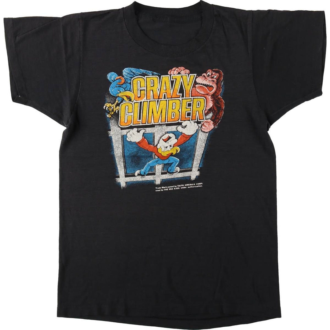 80'S CRAZY CLIMBER Print T-Shirt, Women's Size S (Equivalent), Vintage unclear black type Vintage Second Hand