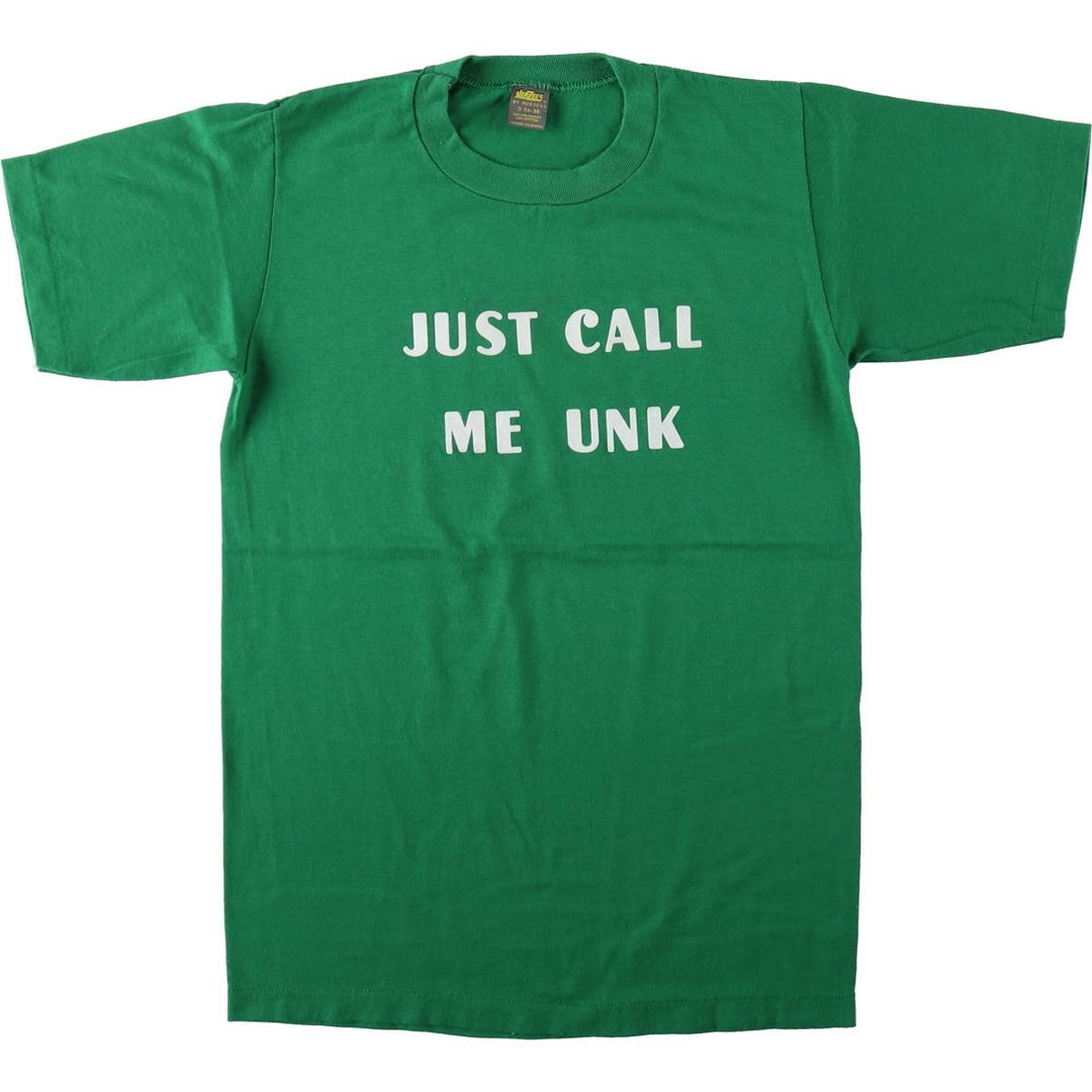 70s-80'S Jerzees by Russel Print T-Shirt, Made in USA, Men's Size S (approx.), Vintage polyester green type Vintage Second Hand
