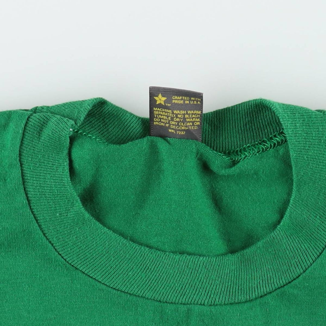 70s-80'S Jerzees by Russel Print T-Shirt, Made in USA, Men's Size S (approx.), Vintage polyester green type Vintage Second Hand
