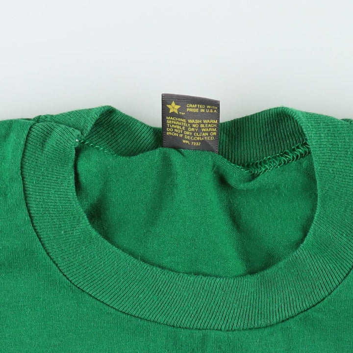 70s-80'S Jerzees by Russel Print T-Shirt, Made in USA, Men's Size S (approx.), Vintage polyester green type Vintage Second Hand