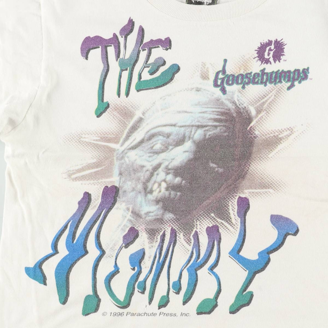 90'S Goosebumps Print T-Shirt, Made in USA, Women's Size M (Equivalent), Vintage cotton white type Vintage Second Hand