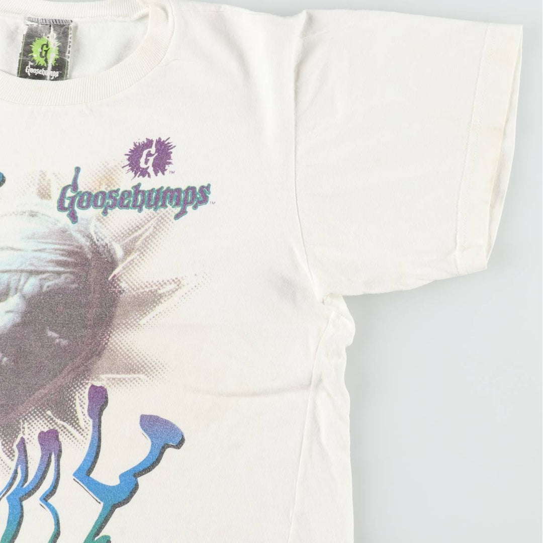 90'S Goosebumps Print T-Shirt, Made in USA, Women's Size M (Equivalent), Vintage cotton white type Vintage Second Hand