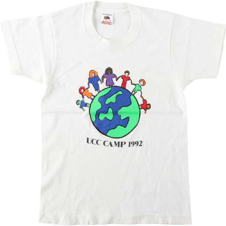 90'S Fruit of the Loom printed T-shirt, made in the USA, women's size S, vintage cotton white type Vintage Second Hand