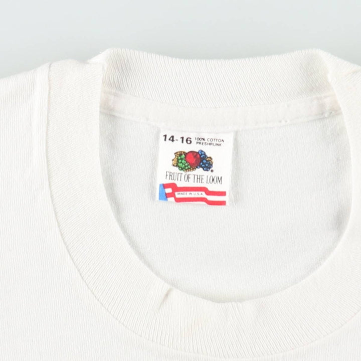 90'S Fruit of the Loom printed T-shirt, made in the USA, women's size S, vintage cotton white type Vintage Second Hand