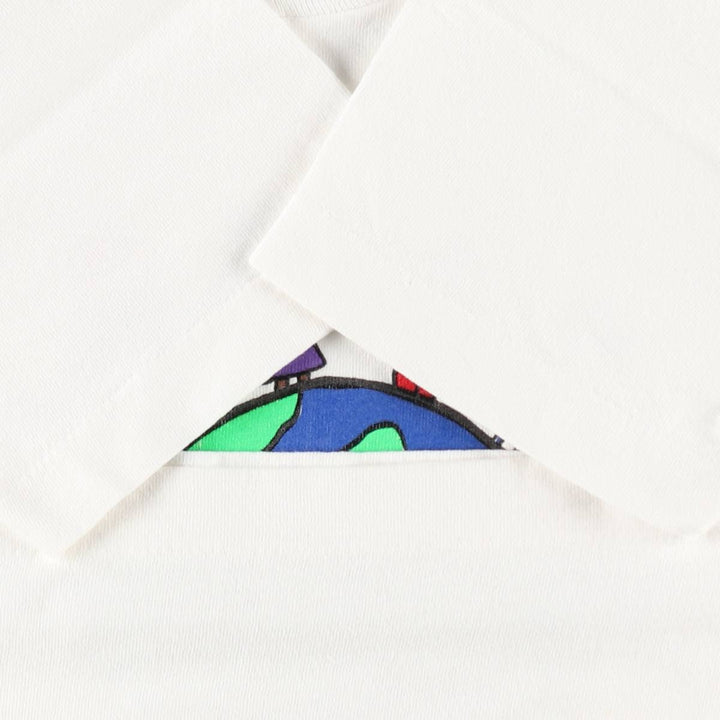90'S Fruit of the Loom printed T-shirt, made in the USA, women's size S, vintage cotton white type Vintage Second Hand
