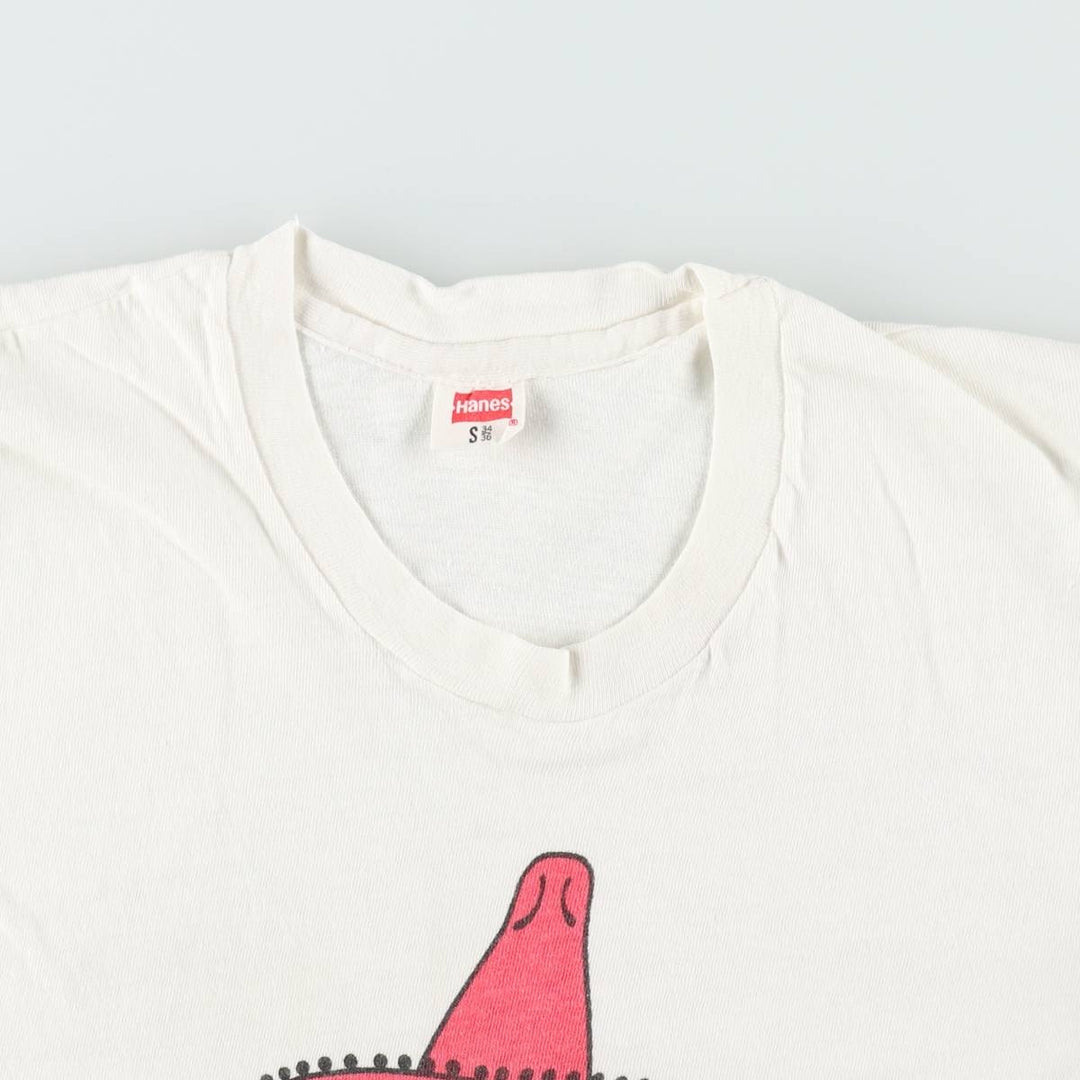 1970'S Hanes Print T-Shirt, Men's Size S (approx.), Vintage cotton white type Vintage Second Hand