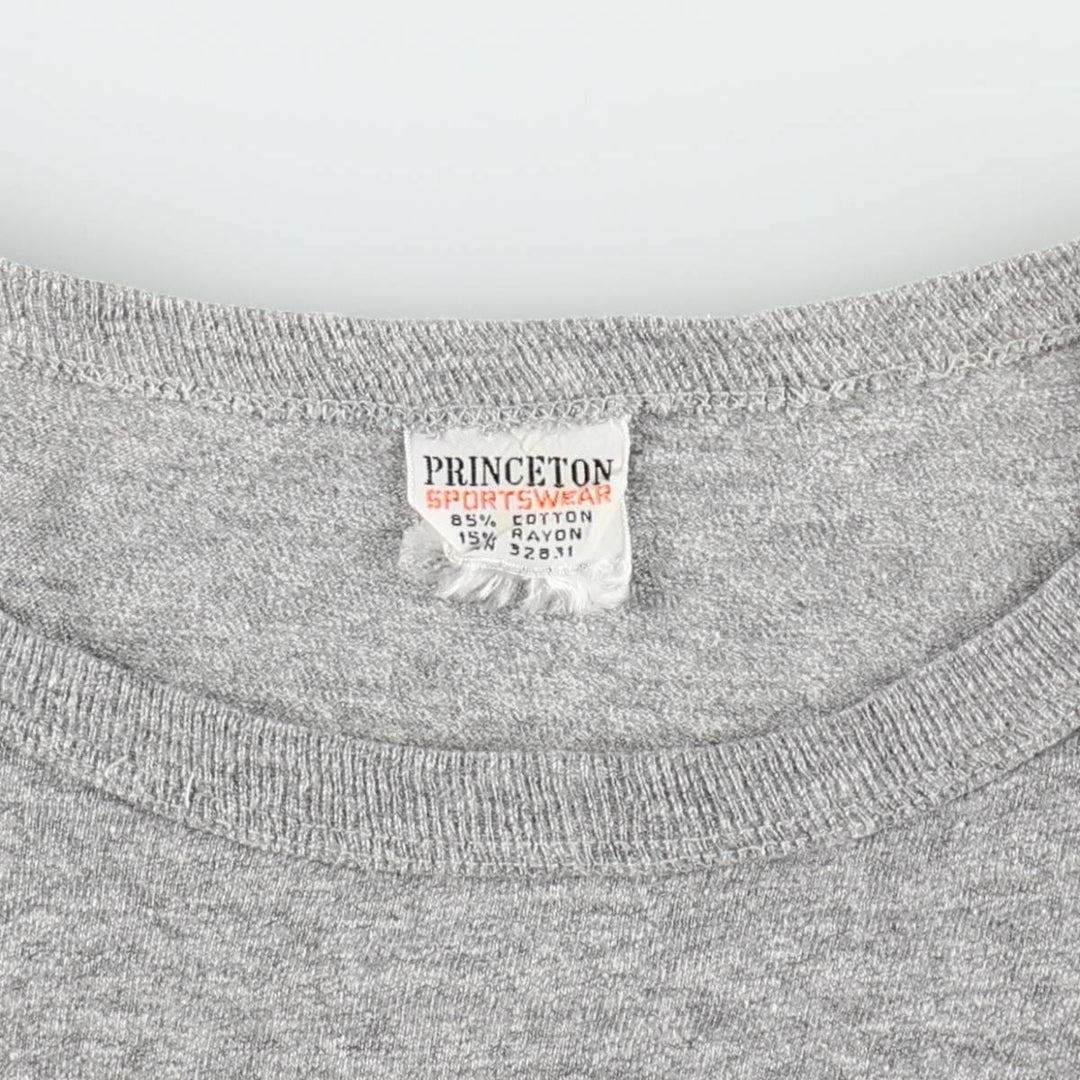 PRINCETON SPORTSWEAR Printed T-Shirt, Women's Size S (approx.), Vintage cotton gray type Vintage Second Hand