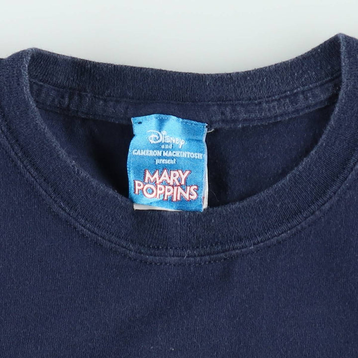 90s-00'S Disney Mary Poppins movie T-shirt, women's size S (approx.) cotton navy blue type Vintage Second Hand