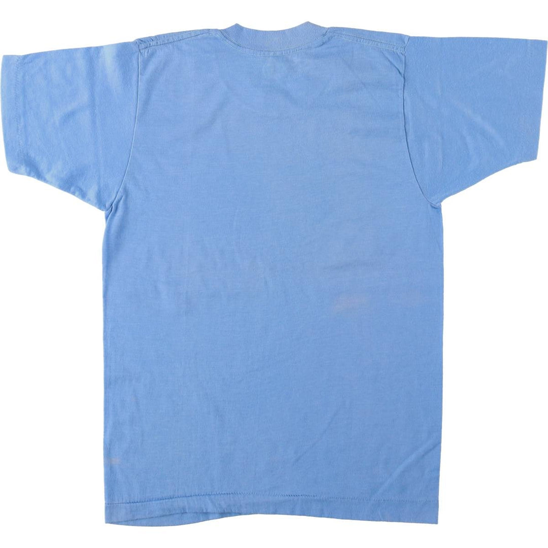 80'S Screen Stars College T-shirt, Made in USA, Women's Size S (approx.), Vintage cotton Blue type light blue Vintage Second Hand