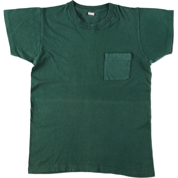 Plain pocket t-shirt, made in USA, men's size M equivalent, vintage. unclear green type Vintage Second Hand