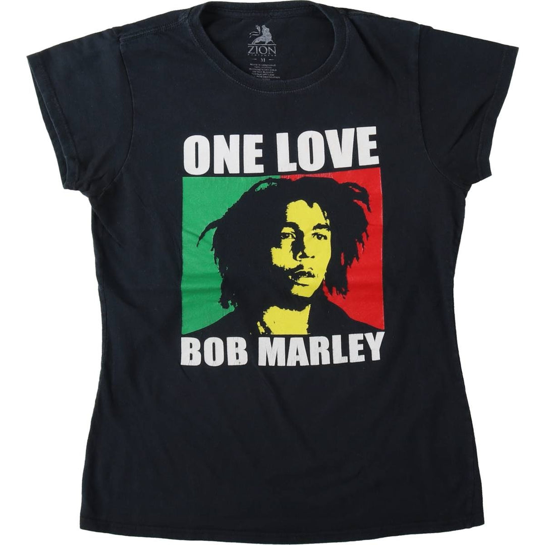 ZION Bob Marley Band T-shirt (Women's Size M) cotton black type Vintage Second Hand