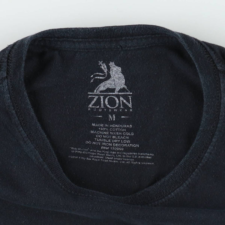ZION Bob Marley Band T-shirt (Women's Size M) cotton black type Vintage Second Hand
