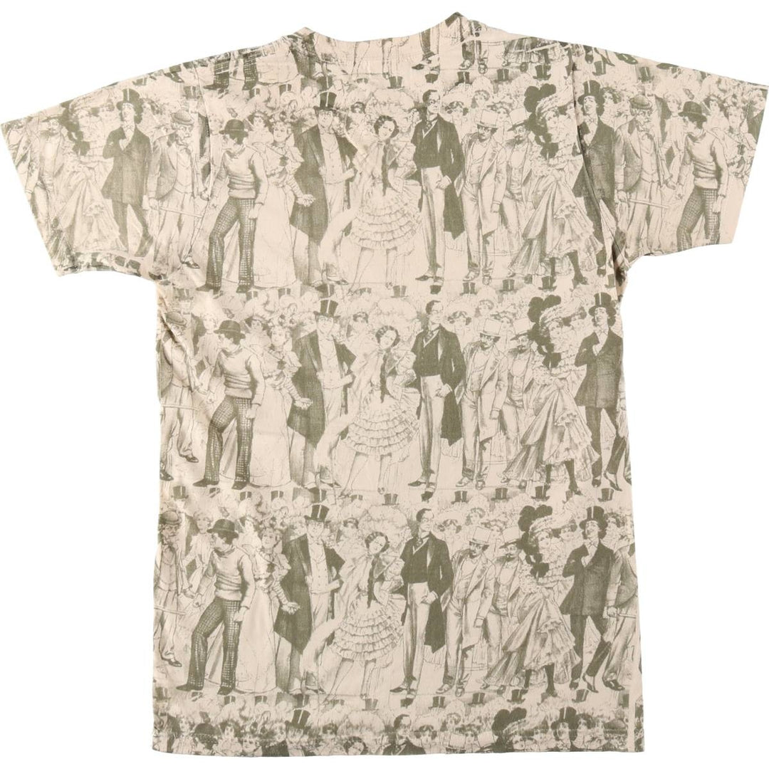 BAY ISLAND PANIC AT THE DISCO All-over print band t-shirt (women's size S equivalent) cotton Beige type Vintage Second Hand