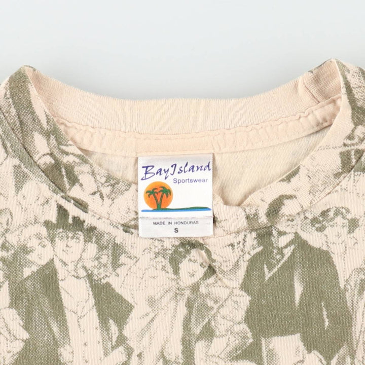 BAY ISLAND PANIC AT THE DISCO All-over print band t-shirt (women's size S equivalent) cotton Beige type Vintage Second Hand