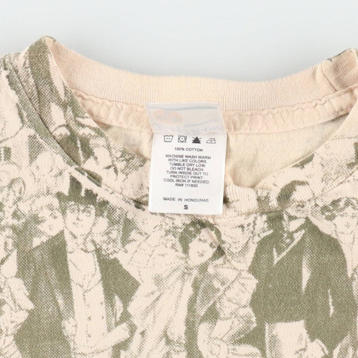 BAY ISLAND PANIC AT THE DISCO All-over print band t-shirt (women's size S equivalent) cotton Beige type Vintage Second Hand