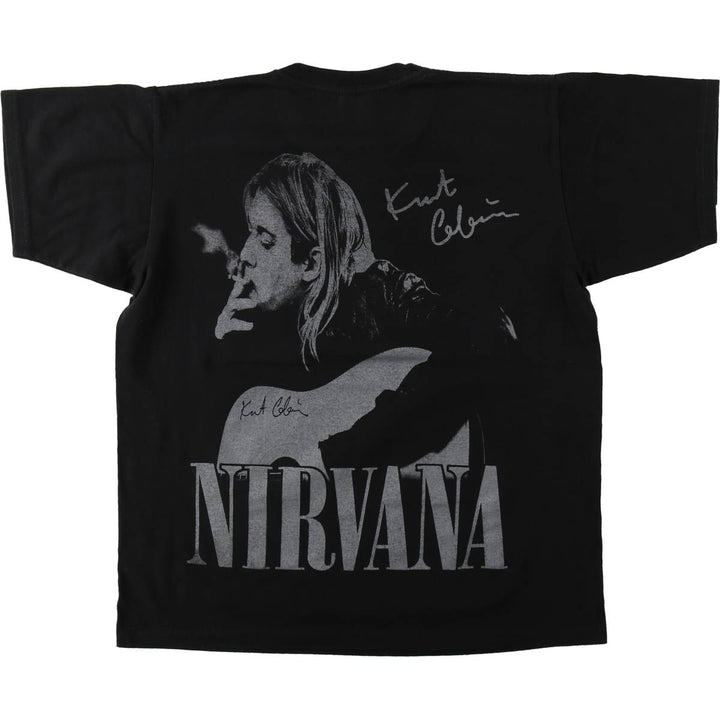 ROCK DREAMS NIRVANA Large Print Band T-Shirt (Women's Size L) cotton black type Vintage Second Hand