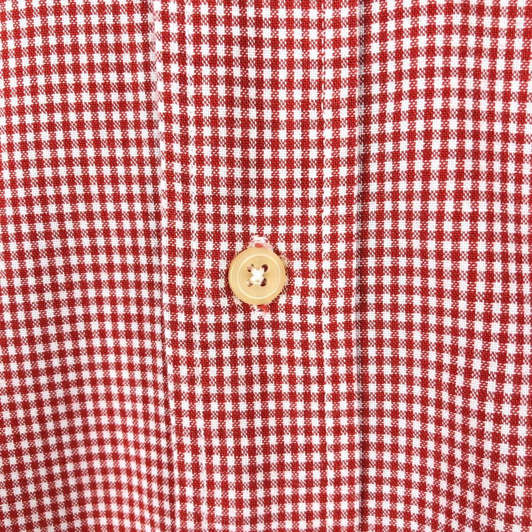 Ralph Lauren BLAIRE Gingham Check Short-Sleeve Button-Down Check Shirt, Men's Size S (approx.) cotton red type Vintage Second Hand