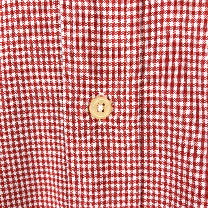 Ralph Lauren BLAIRE Gingham Check Short-Sleeve Button-Down Check Shirt, Men's Size S (approx.) cotton red type Vintage Second Hand